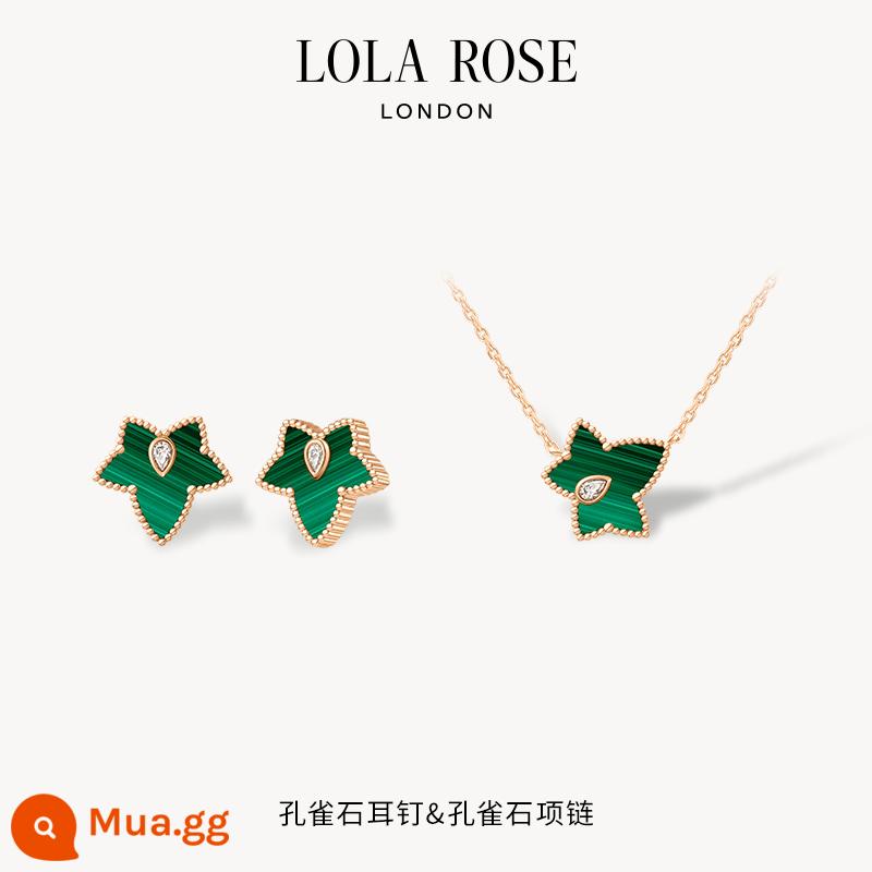 Lola Hoa Hồng Lola Hoa Hồng Dây Thường Xuân Trung Quốc Lễ Tình Nhân Hạn Chế Dài Hộp Quà Tình Yêu Vòng Cổ Tai Kim Thủ Công Cho Bạn Gái - Vòng cổ + bông tai Malachite