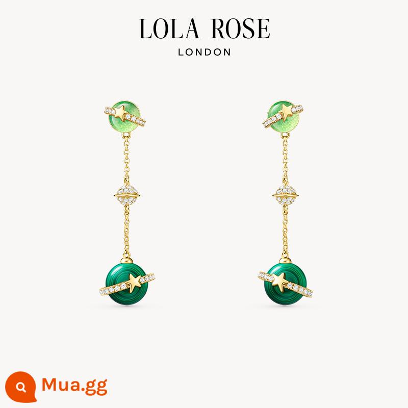 Hoa hồng Lola Bông tai hoa hồng Lola Bông tai Nữ Cao cấp Tính khí Retro Ngách Sinh nhật Quà tặng Năm mới - Malachite-LR60616