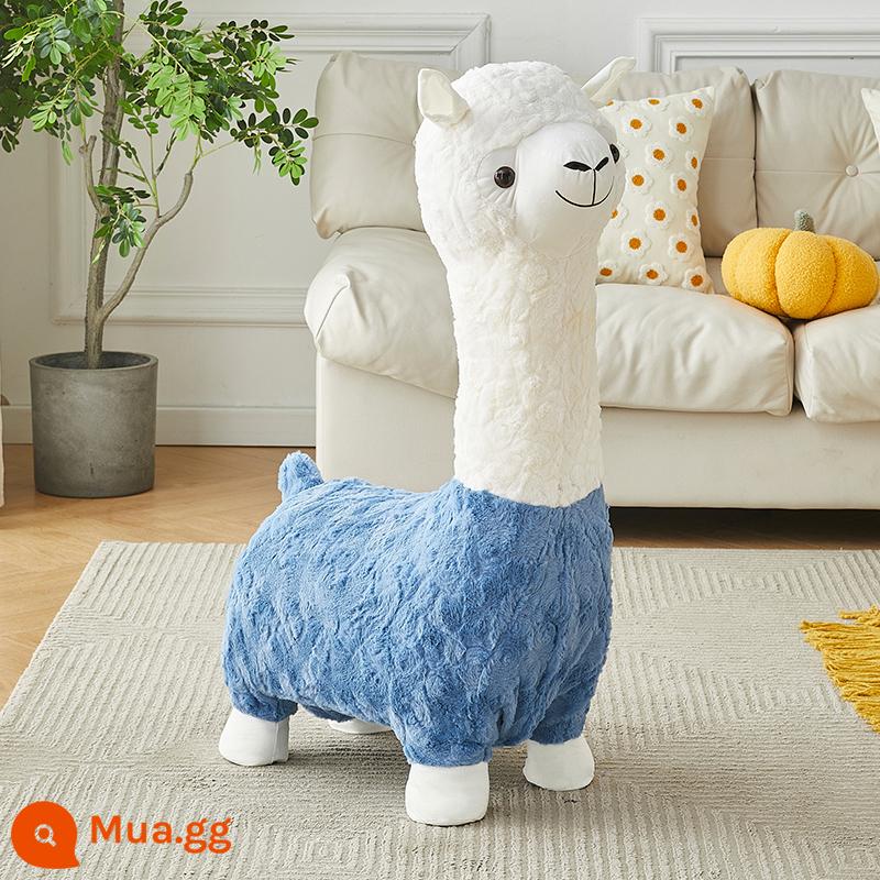 Sáng Tạo Alpaca Ghế Động Vật Phân Phòng Khách Từ Sàn Đến Trần Vật Trang Trí Trang Trí Giày Phân Tân Gia Quà Tặng Năm Mới - Phong cách nhỏ màu xanh Bắc Âu⭐lông cừu mịn, mềm và dày