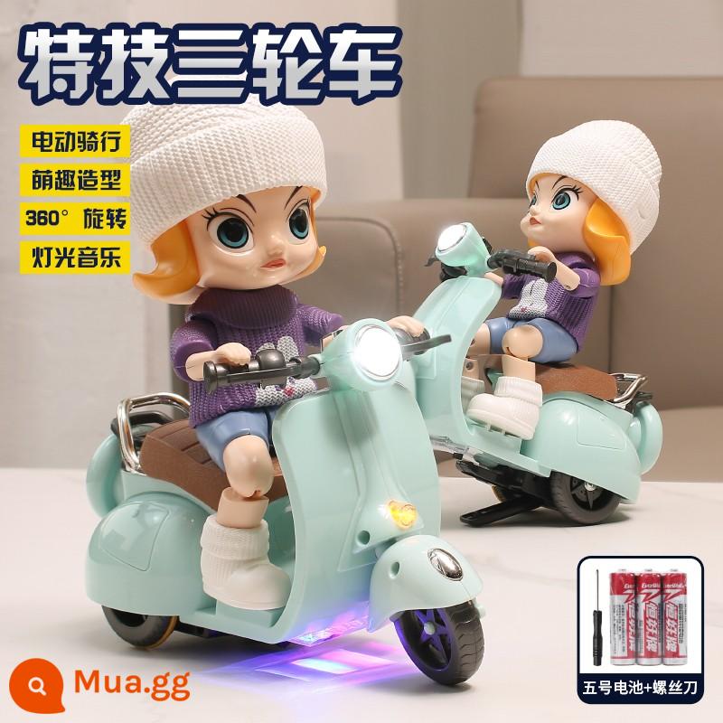 Đồ chơi trẻ em xe máy nhảy múa xoay điện cho bé 0 đến 1 tuổi 2-3 bé trai 4 bé gái 5 bé 6 bé - Girls Stunt Motorcycle [Phiên bản pin]