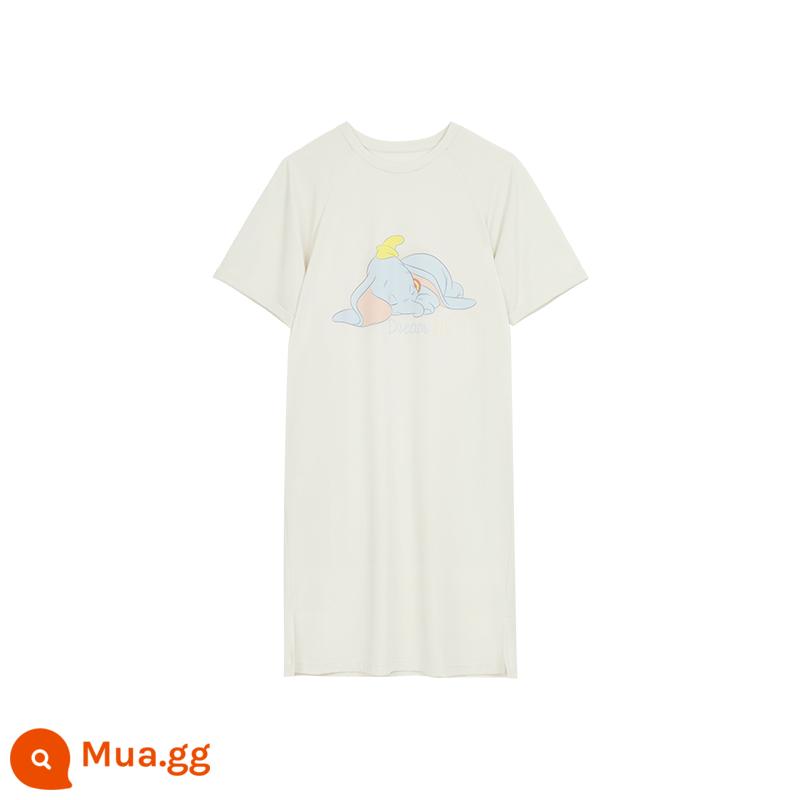 Ubras Disney sê-ri đám mây cotton ngắn tay băng lụa phục vụ tại nhà phương thức váy ngủ - Jasmine White (Dumbo)