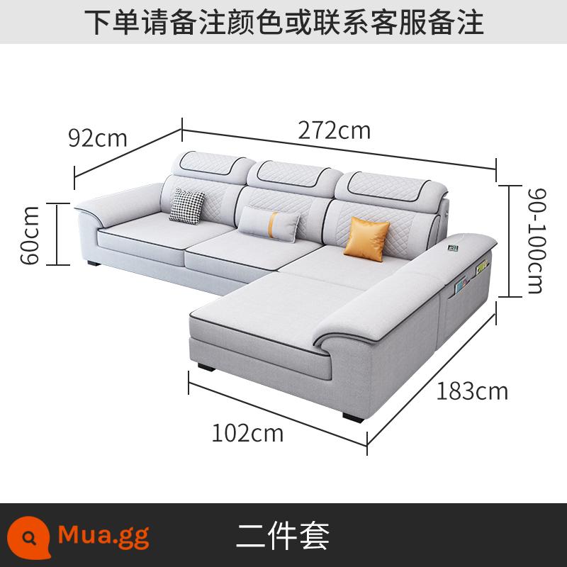 Bắc Âu 2023 Mới Sofa Vải Kết Hợp Nội Thất Vuông Lớn Số Công Nghệ Vải Sofa Cao Su Phòng Khách Hiện Đại Đơn Giản - Bộ hai mảnh