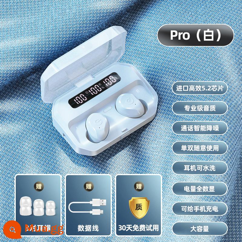 Tai nghe bluetooth true wireless 2022 mẫu new girl thời lượng pin siêu lâu chất lượng âm thanh siêu tốt cho Huawei Apple nam - [Phiên bản cuối cùng] Chất lượng âm thanh HIFI√5.2 Bluetooth√Màn hình pin kỹ thuật số [Trắng ngà]