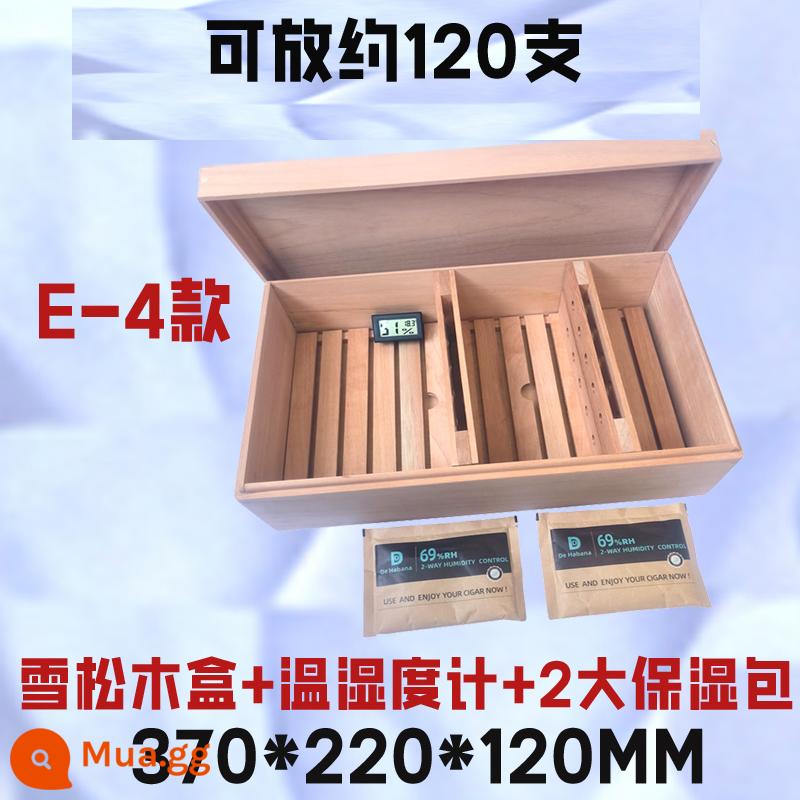 Humidor gỗ đặc nhập khẩu hộp gỗ tuyết tùng Tây Ban Nha hộp gỗ di động xì gà nhà sản xuất hộp tạo độ ẩm xì gà Chunhua - 120 chiếc hộp gỗ tuyết tùng dưỡng ẩm hai gói nhiệt kế và ẩm kế 370*220*120mm