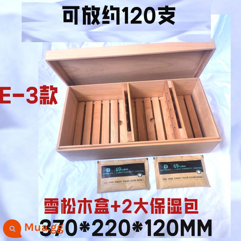 Humidor gỗ đặc nhập khẩu hộp gỗ tuyết tùng Tây Ban Nha hộp gỗ di động xì gà nhà sản xuất hộp tạo độ ẩm xì gà Chunhua - 120 hộp kem dưỡng ẩm tuyết tùng 2 gói 370*220*120mm