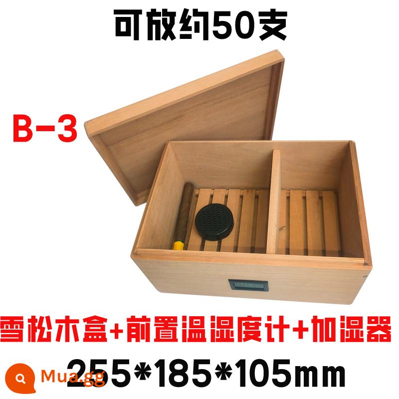 Humidor gỗ đặc nhập khẩu hộp gỗ tuyết tùng Tây Ban Nha hộp gỗ di động xì gà nhà sản xuất hộp tạo độ ẩm xì gà Chunhua - 50 hộp gỗ tuyết tùng + máy đo nhiệt độ và độ ẩm phía trước + máy tạo độ ẩm 255 * 185 * 105MM