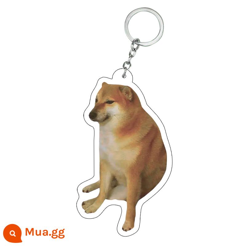 Cheems chó ngoại vi móc khóa Shiba Inu acrylic điêu khắc cát ngộ nghĩnh ngộ nghĩnh xe điện mặt dây chuyền hình chú chó ngớ ngẩn mặt dây chuyền - 1