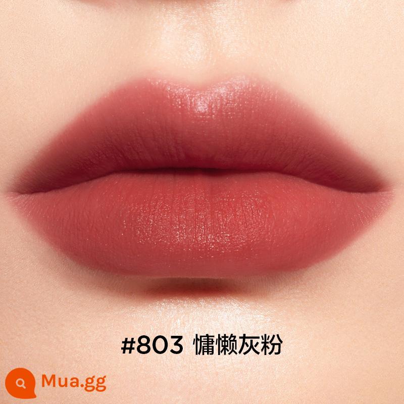 Perfect Diary Bionic Mask Essence Lip Glaze Women's Matte Lipstick Soft Mist Màu sắc mượt mà Dưỡng ẩm dưỡng ẩm Không làm khô - NÓNG! 803 bột màu xám lười biếng