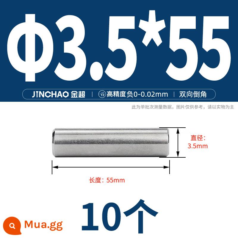 Chốt định vị hình trụ chốt inox 304 chốt cố định chốt đặc M2M2.5M3M4M5M6M8M10mm - Φ3,5 * 55 (10 miếng)