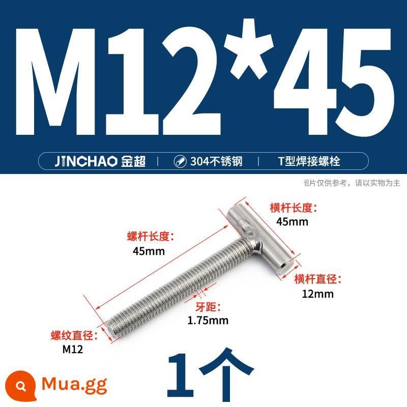 Vít hàn chữ T inox 304 Vít hàn chữ T Bu lông chữ T M4M5M6M8M10M12 - M12*45(1 cái)