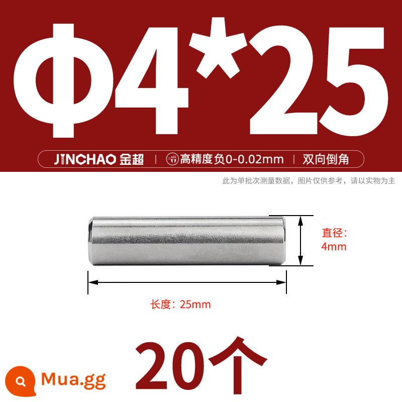 Chốt định vị hình trụ chốt inox 304 chốt cố định chốt đặc M2M2.5M3M4M5M6M8M10mm - Φ4*25(20 miếng)