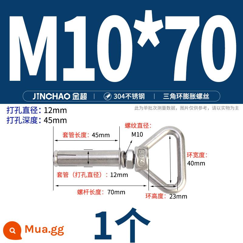 Jinchao 304 vòng thép không gỉ vít mở rộng móc máy nước nóng vít mở rộng M6-M16mm - Vòng nâng hình tam giác M10*70 (1 cái)