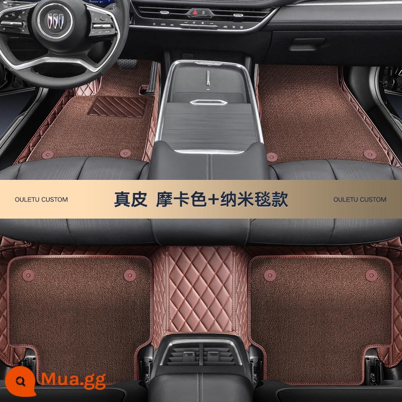 Rongerbuick Regal Junyue Weilang Angkewei Yinglang Angkola thảm ô tô bao quanh hoàn toàn màu xanh vi mô bảy chỗ - Màu Mocha + mẫu chăn nano [da thật + 2 lớp]