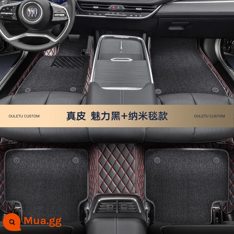 Rongerbuick Regal Junyue Weilang Angkewei Yinglang Angkola thảm ô tô bao quanh hoàn toàn màu xanh vi mô bảy chỗ - Màu đen quyến rũ + Chăn Nano [Da thật + Hai lớp]