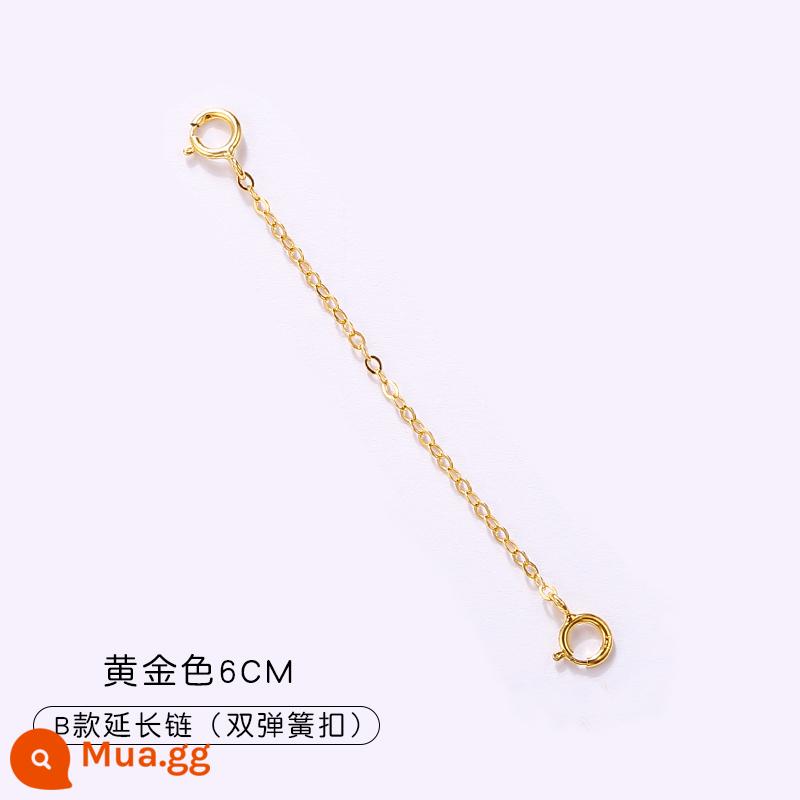 Tay Bạc 925 Vòng Cổ Mở Rộng Nối Dài Dây Chuyền Mạ Bạc Vàng 18K Dây Chuyền Phụ Kiện Ngọc Trai Xương Đòn Dây Chuyền Đuôi Khóa Dài - Chuỗi mở rộng B 6CM (màu vàng) vòng mở đôi