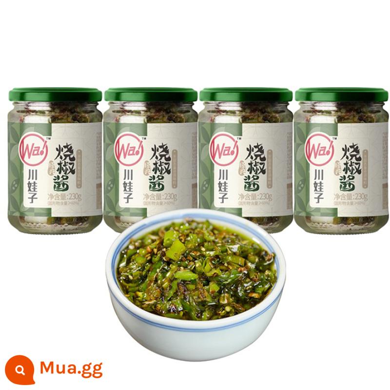 Tứ Xuyên Wazi Than Nướng Tương Ớt Tương Ớt Tỏi 230g*4 Tứ Xuyên Bibimbap Da Hổ Tương Ớt Xanh Mì Trộn Với Cơm - Sốt tiêu rang 230g*4 chai