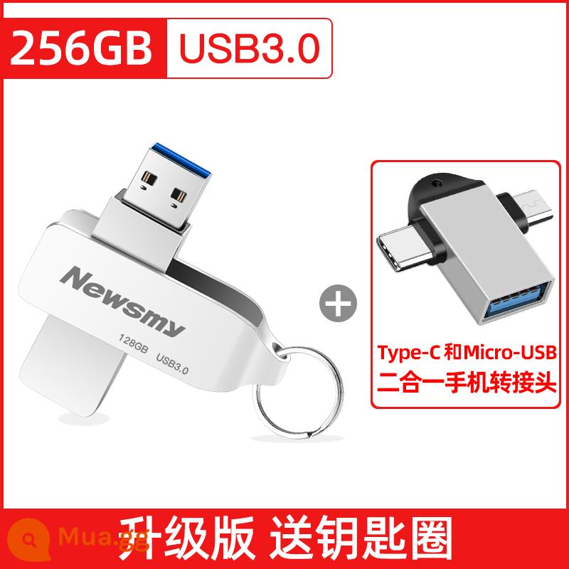 Newman Ổ đĩa U điện thoại di động typec máy tính giao diện kép sử dụng kép ổ đĩa flash USB dung lượng lớn chính thức hàng đầu cửa hàng chính hãng mới 1738 - Phiên bản nâng cấp 256G + bộ chuyển đổi điện thoại di động + bao da miễn phí