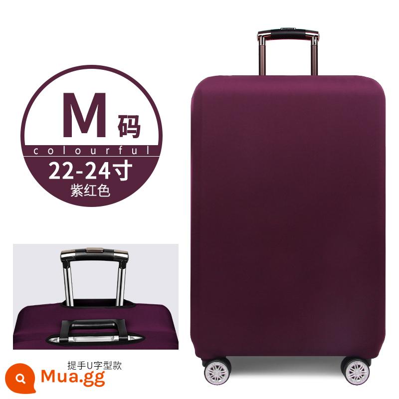 [Hình chữ U/một từ] Vỏ bảo vệ vali xe đẩy Áo khoác vali che bụi 20/24/26/28/29 inch - Màu tím size M [hình chữ U]