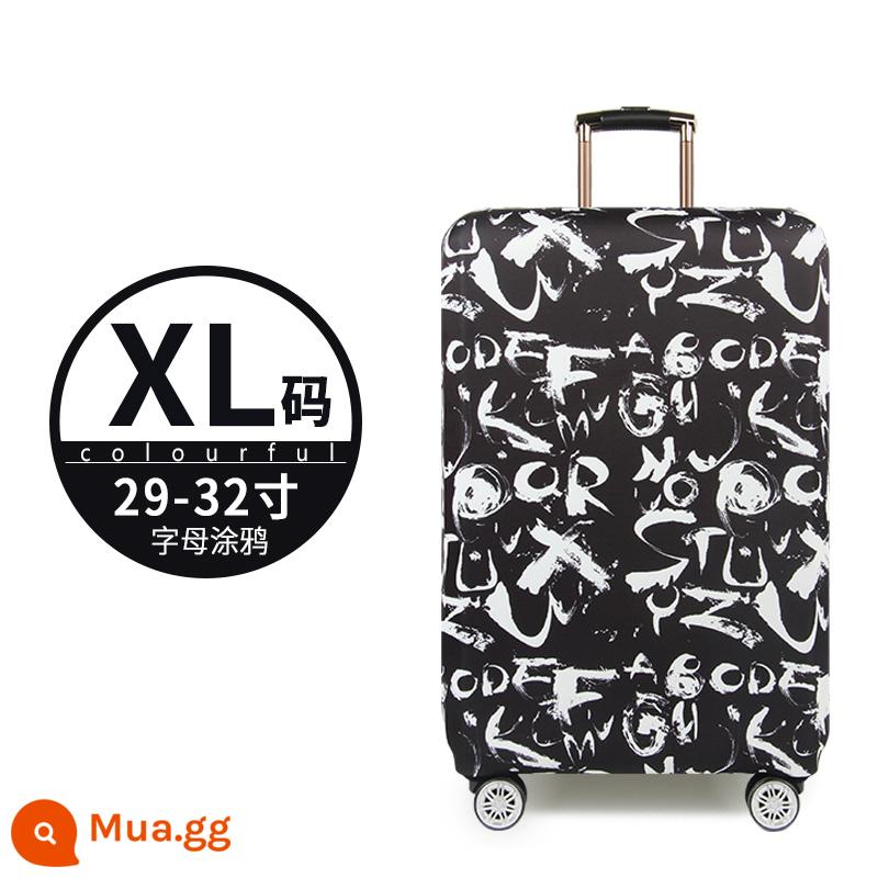 Dày Chịu Mài Mòn Vali Bảo Vệ Xe Đẩy Du Lịch Vali Da Phối Bụi 20/24/26/28/29 Inch - Thư Graffiti Mã XL [Bìa hành lý]