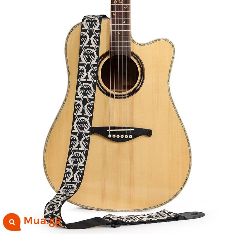 Đàn Guitar Túi Cho Bé Đàn Guitar Dân Gian Dây Đeo Vai Đàn Guitar Cổ Điển Sứ Giả Dây Dày Rộng Đàn Guitar Điện Bass Phụ Kiện Dây Đeo - Tranh thêu Xiangfeng đi kèm dây da