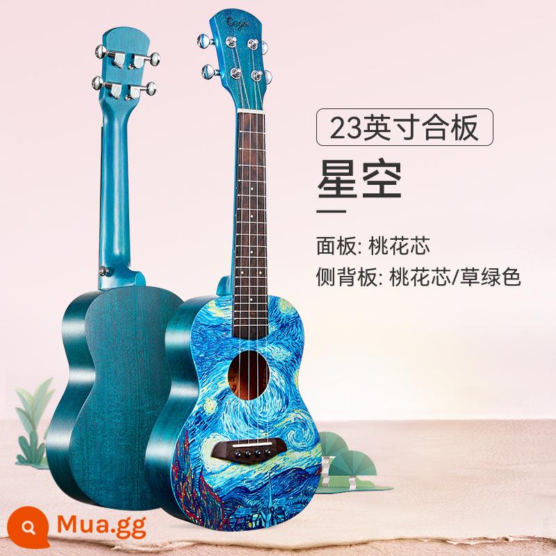 cega ukulele người mới bắt đầu 23 inch đàn ông và phụ nữ nhập cảnh chính thức hàng đầu cửa hàng ukulele đàn guitar nhỏ của trẻ em - Bầu trời đầy sao bằng ván ép 23 inch + phụ kiện + túi biểu diễn