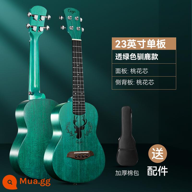 cega ukulele người mới bắt đầu 23 inch đàn ông và phụ nữ nhập cảnh chính thức hàng đầu cửa hàng ukulele đàn guitar nhỏ của trẻ em - Tuần lộc xanh trong suốt bảng đơn 23 inch + phụ kiện + túi biểu diễn