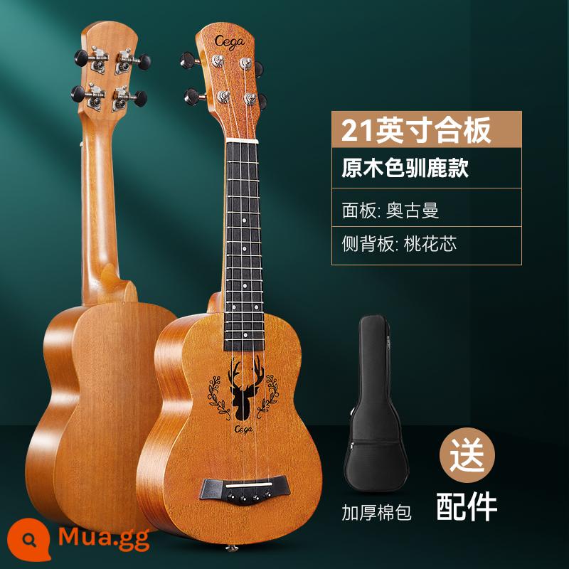 cega ukulele người mới bắt đầu 23 inch đàn ông và phụ nữ nhập cảnh chính thức hàng đầu cửa hàng ukulele đàn guitar nhỏ của trẻ em - Tuần lộc ván ép màu 21 inch + phụ kiện + túi biểu diễn