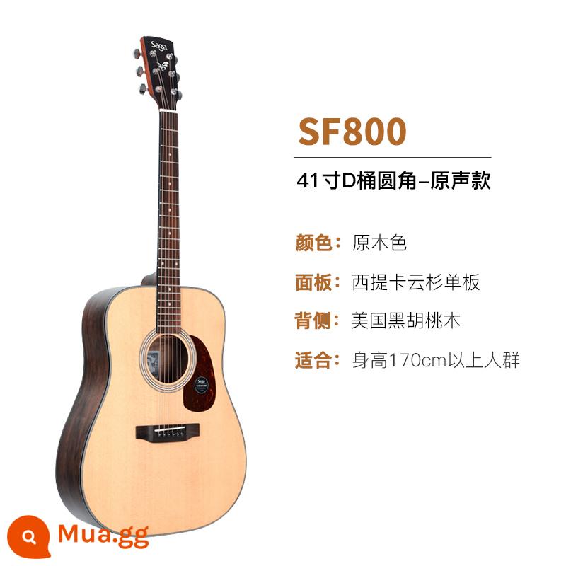 Giới thiệu đàn guitar Saga sf700 cho người mới bắt đầu chơi đàn guitar acoustic dân gian Saga 41 inch chính hãng được khuyên dùng cho bé trai và bé gái - SF800/41 inch/góc bo tròn