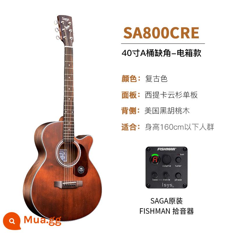 Giới thiệu đàn guitar Saga sf700 cho người mới bắt đầu chơi đàn guitar acoustic dân gian Saga 41 inch chính hãng được khuyên dùng cho bé trai và bé gái - Model hộp điện SA800CRE/40 inch/cắt góc