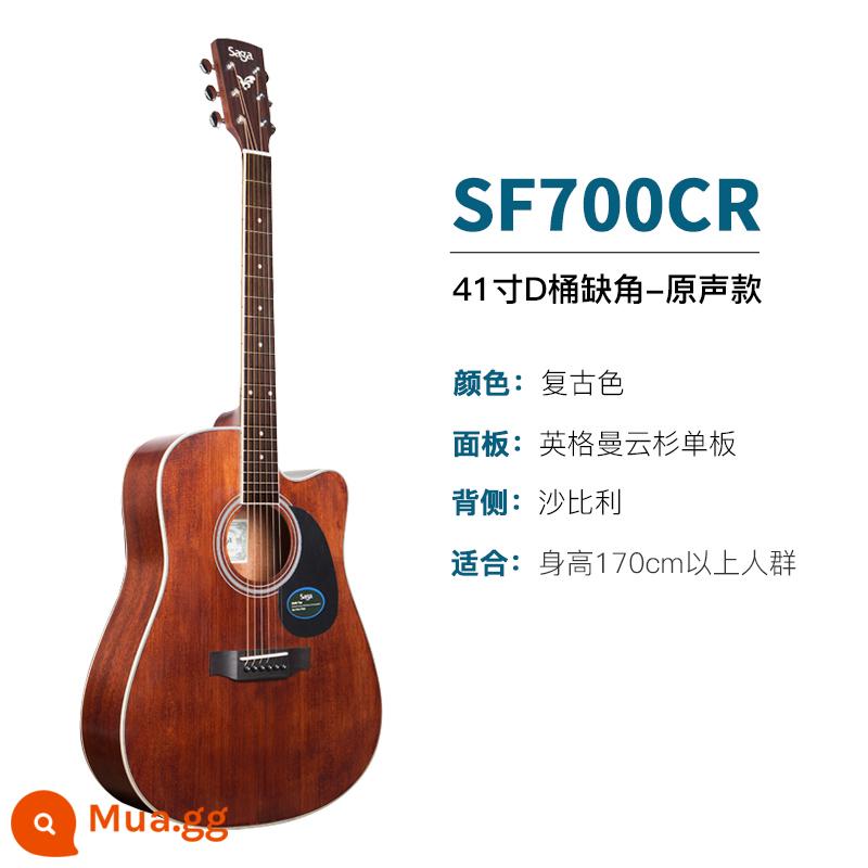 Giới thiệu đàn guitar Saga sf700 cho người mới bắt đầu chơi đàn guitar acoustic dân gian Saga 41 inch chính hãng được khuyên dùng cho bé trai và bé gái - SF700CR/41 inch/thùng D/góc cắt