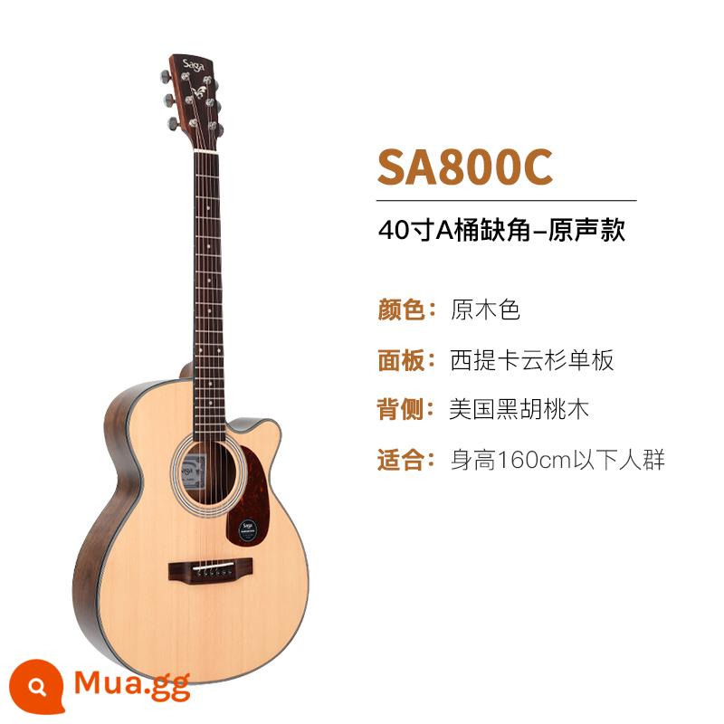 Giới thiệu đàn guitar Saga sf700 cho người mới bắt đầu chơi đàn guitar acoustic dân gian Saga 41 inch chính hãng được khuyên dùng cho bé trai và bé gái - SA800C/40 inch/góc cắt