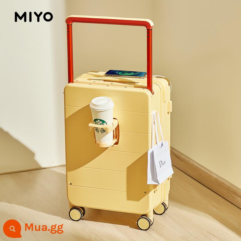 Vali xe đẩy MIYO rộng vali nữ 2022 mới vali da mật khẩu lên máy bay vali bé trai 24 inch - màu vàng phô mai