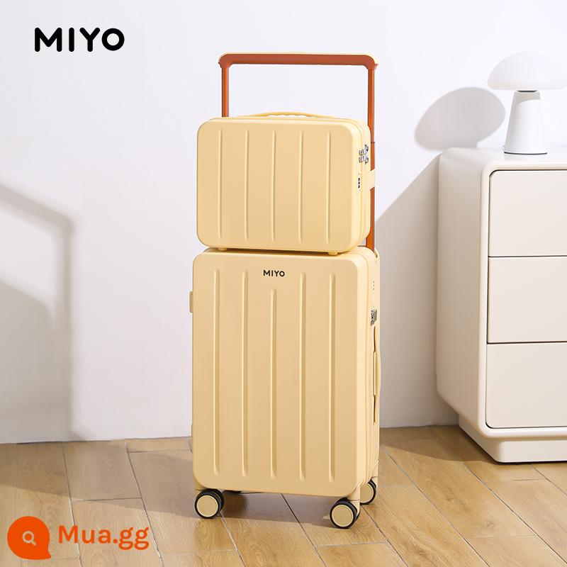 Hành lý xe đẩy rộng MIYO hộp mã lên máy bay 20 inch mới của nam giới vali du lịch sức chứa lớn bánh xe đa năng - Hộp mẹ màu vàng phô mai [móc bên + hộp mỹ phẩm 14 inch]