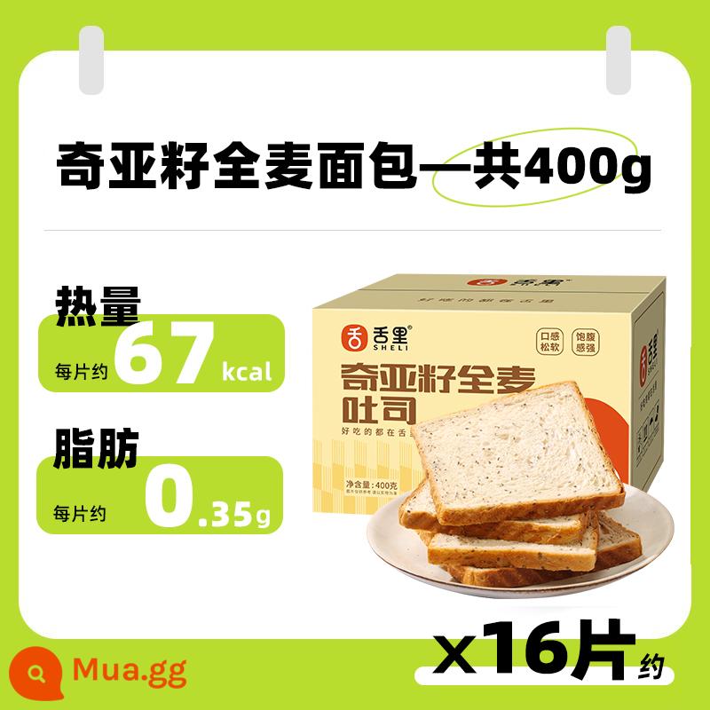 Trong tặc lưỡi Whole Wheat Bread, QIA Hạt 0 Sugar -Free Tinh chế Hộp thô, Bữa sáng, Bữa ăn thấp, Bánh mì nướng đầy đủ thực phẩm - [Vị nhỏ] Bánh mì nguyên hạt Chia 400g