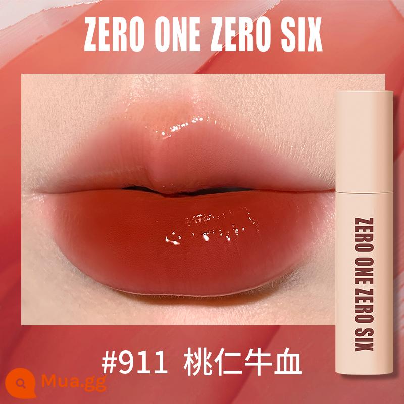 Zero One Zero Lu 0106 Lip Mud Lip Men Lip Gloss Matte Peach Không Kéo Khô Tinh Khiết Desire Sinh Viên Thể Hiện Màu Trắng - 911 Peach Kernel Ox Blood Colorism Mirror Lip Glaze