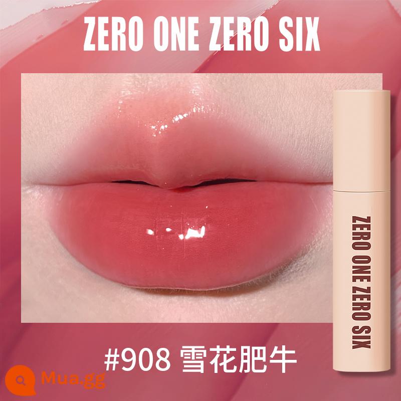 Zero One Zero Lu 0106 Lip Mud Lip Men Lip Gloss Matte Peach Không Kéo Khô Tinh Khiết Desire Sinh Viên Thể Hiện Màu Trắng - 908 Snowflake Fat Cow Thực phẩm Colorism Mirror Lip Glaze