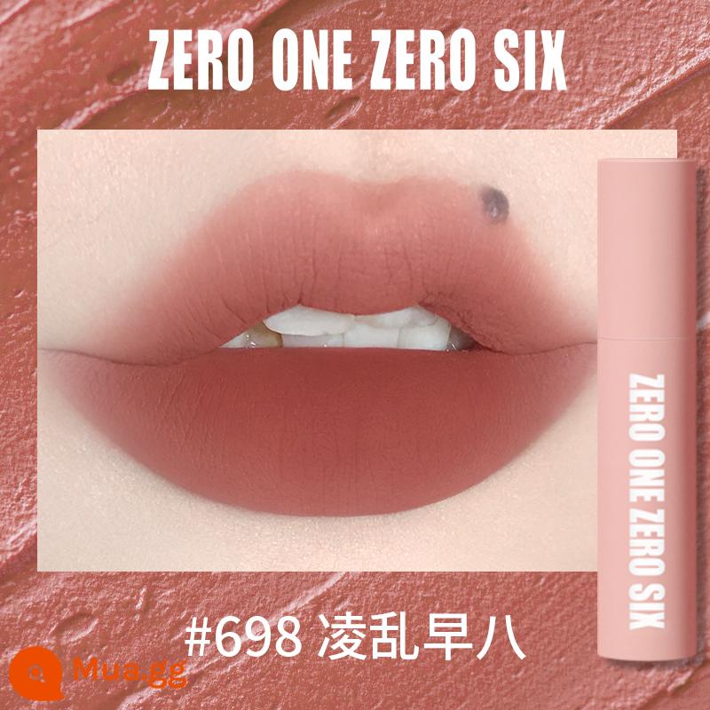 Zero One Zero Lu 0106 Lip Mud Lip Men Lip Gloss Matte Peach Không Kéo Khô Tinh Khiết Desire Sinh Viên Thể Hiện Màu Trắng - 698 Bùn môi sương mù màu hồng khí quyển Zaoba lộn xộn