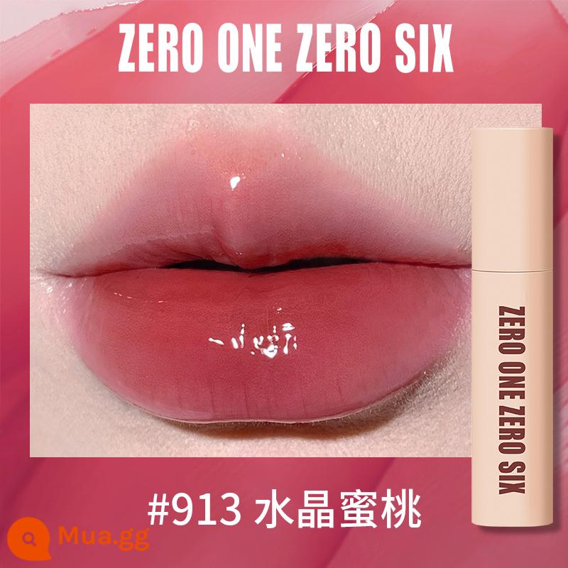 Zero One Zero Lu 0106 Lip Mud Lip Men Lip Gloss Matte Peach Không Kéo Khô Tinh Khiết Desire Sinh Viên Thể Hiện Màu Trắng - 913 Crystal Peach Colorism Mirror Lip Glam