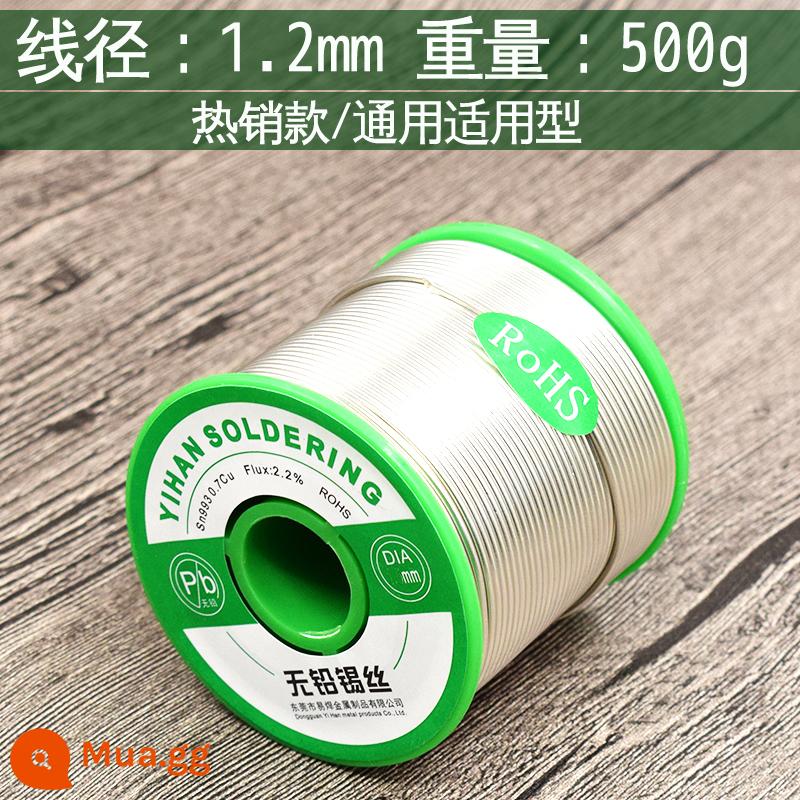 Tiêu chuẩn cao California 100ppm dễ dàng hàn thương hiệu dây hàn dây thiếc không chì bảo vệ môi trường dây thiếc độ sáng cao lõi nhựa thông nóng chảy tốt - Không chì 1,2mm 500g