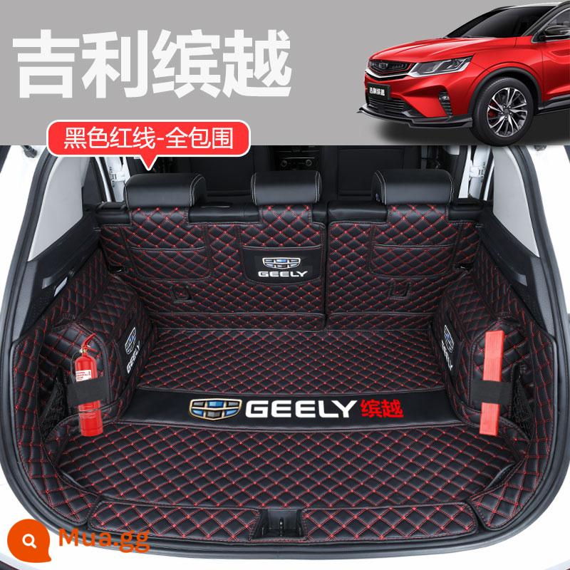 Thích hợp cho 21 mẫu Thảm cốp xe Geely Binyue được bao quanh hoàn toàn Thảm ngăn sau ô tô đặc biệt Binyue PRO năng lượng mới - Bao vây hoàn toàn◇[Đường màu đỏ đen] Binyue