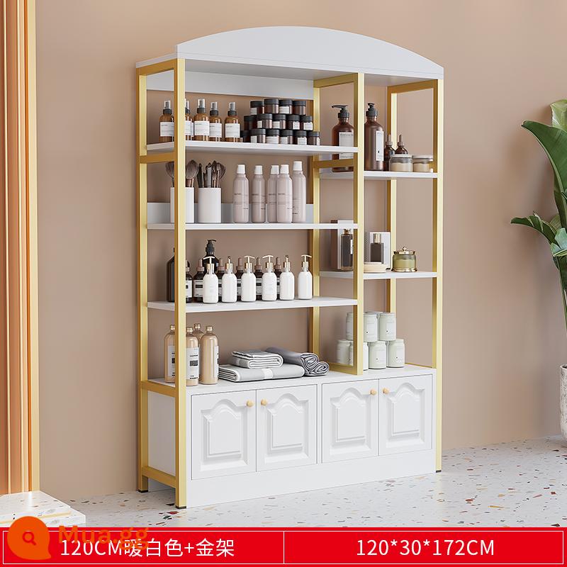 Tủ trưng bày mỹ phẩm thẩm mỹ viện chăm sóc da kệ trưng bày shop tủ kệ trưng bày sản phẩm kệ kệ shop mẹ và bé - [Mẫu đúc] Khung bạch kim ấm áp 120cm