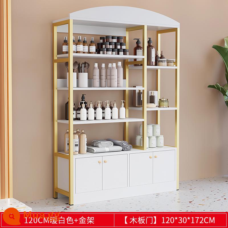 Tủ trưng bày mỹ phẩm thẩm mỹ viện chăm sóc da kệ trưng bày shop tủ kệ trưng bày sản phẩm kệ kệ shop mẹ và bé - Khung bạch kim ấm áp 120cm