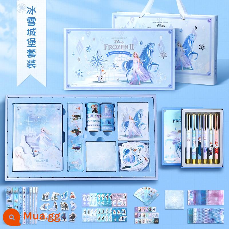 Disney Disney Frozen Girl Hộp quà tặng sách bỏ túi dễ thương Bộ sách bỏ túi Công cụ dành cho trẻ em Gói quà tặng vật chất Trọn bộ Sổ tay Nhật ký dành cho bé gái có giá trị cao Quà tặng sinh nhật - Bộ Lâu Đài Băng Tuyết + Bút Elsa + Túi Quà Disney