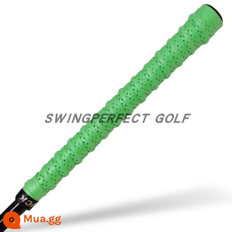 Hai màu keel tay cầm câu lạc bộ golf keo đấm dây đeo chống trượt thấm hút mồ hôi da thoáng khí chống mài mòn nhiều màu - màu xanh lá