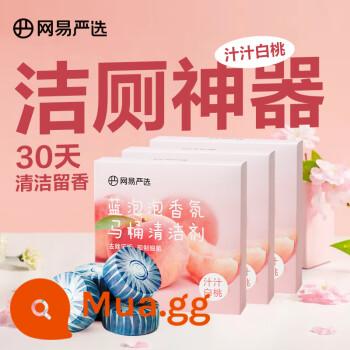 Chất tẩy rửa nhà vệ sinh bong bóng xanh Netease Yanxuan tẩy cặn và khử mùi để lại hương thơm làm sạch nhà vệ sinh Lingjie vật phẩm khử mùi nhà vệ sinh kho báu - Nước ép đào trắng 3 hộp (50g*12)