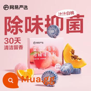 Chất tẩy rửa nhà vệ sinh bong bóng xanh Netease Yanxuan tẩy cặn và khử mùi để lại hương thơm làm sạch nhà vệ sinh Lingjie vật phẩm khử mùi nhà vệ sinh kho báu - Nước ép đào trắng 50g*4