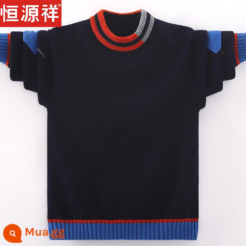 Áo len len trẻ em mới của Hengyuanxiang, áo len bé trai, quần áo trẻ em cỡ lớn, học sinh cashmere, phong cách mùa thu dày đặc, thanh thiếu niên mùa đông - 9030 Thượng Thanh