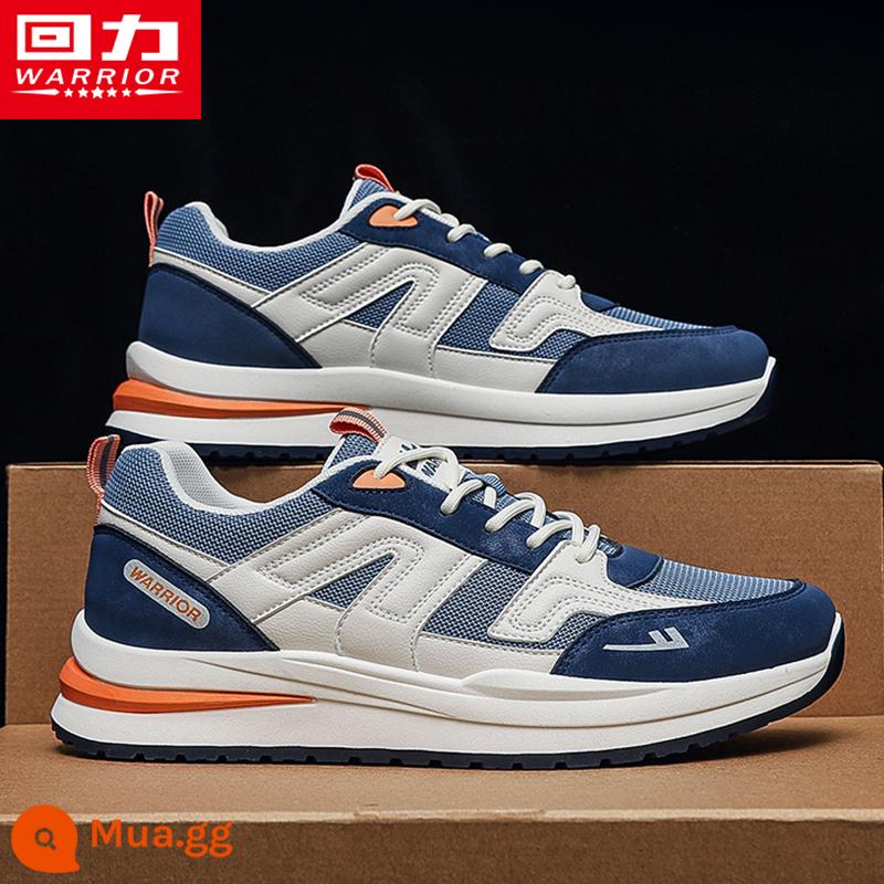 Kéo Lại Nam Giày Sneakers Ống Cao Nam Thu Đông 2022 Mới Hợp Thời Trang Chạy Bộ Đôi Forrest Gump Giày Nam - Màu xanh gạo cam (1194)