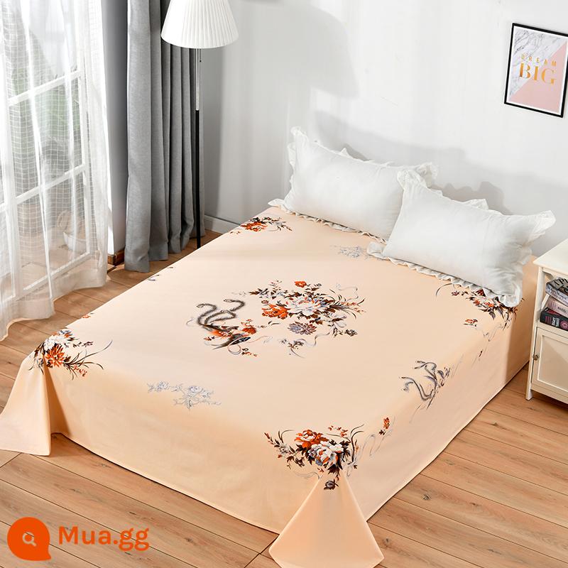 Thượng Hải Cổ Quốc Gia 100 Cotton In Dày Cũ Thô Ga Giường Đơn Chăn Hoài Cổ Vải Cotton - Hoa mẫu đơn phượng vàng