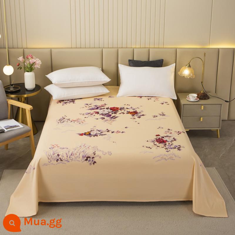 Thượng Hải Cổ Quốc Gia 100 Cotton In Dày Cũ Thô Ga Giường Đơn Chăn Hoài Cổ Vải Cotton - Hoa hồng sa mạc nở vàng